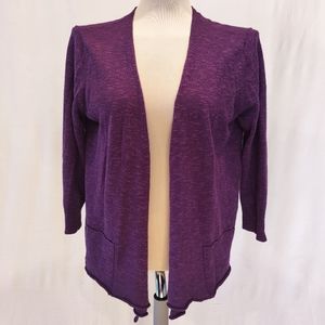 Eileen Fisher Purple Cardigan Sweater, Linen, Small. EUC.